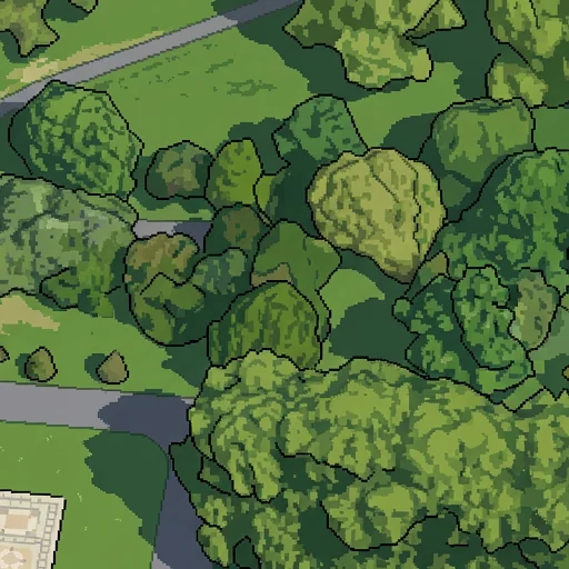 First attempt, with photo texture left in the trees