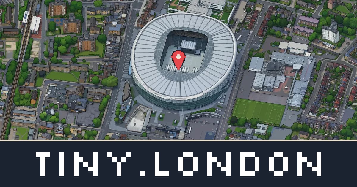 Tottenham Hotspur Stadium in pixel art