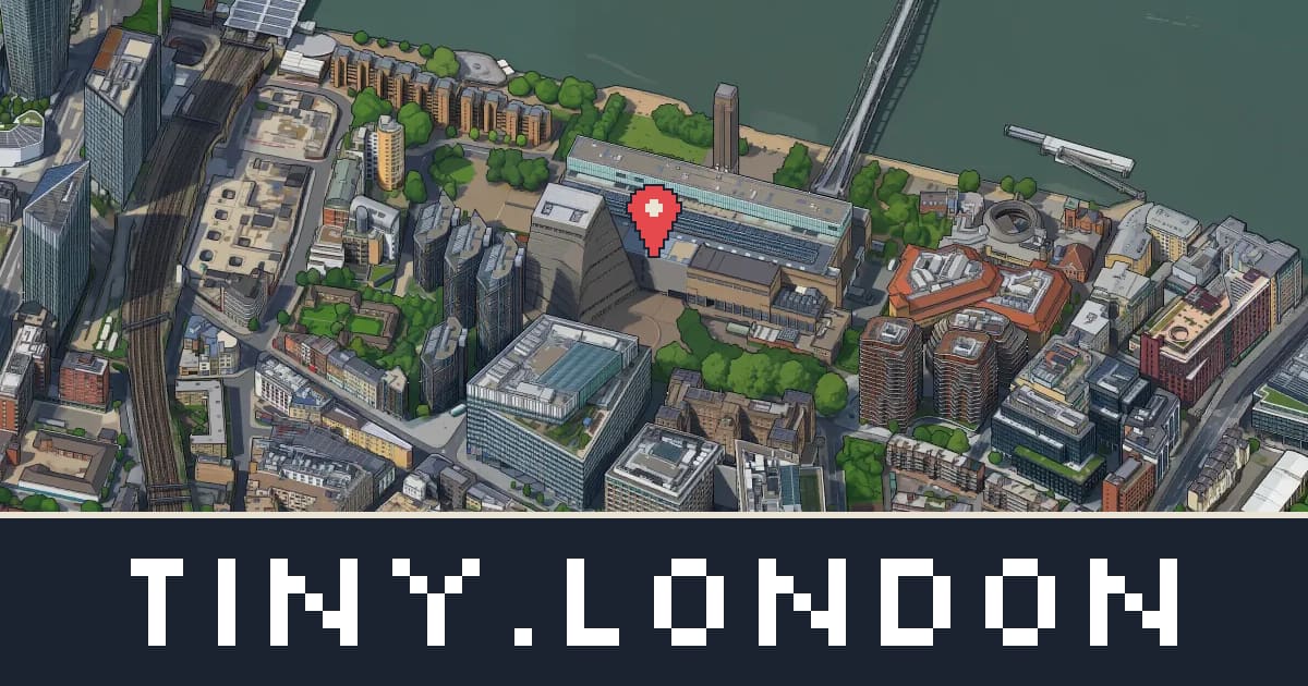 Tate Modern drawn as isometric pixel art on tiny.london