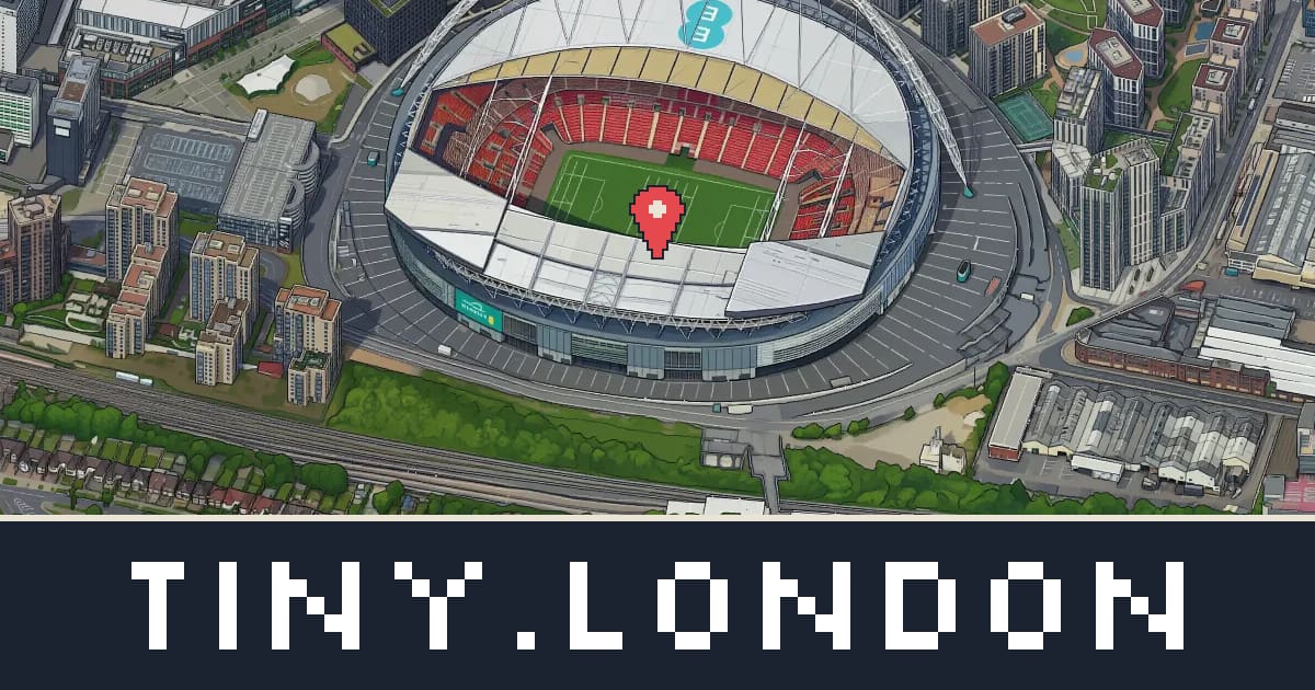 Wembley Stadium in pixel art