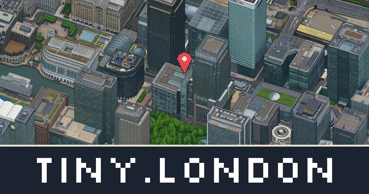Canary Wharf in pixel art