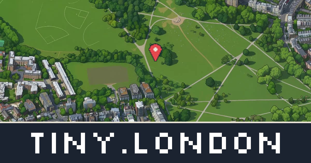 Primrose Hill drawn as isometric pixel art on tiny.london