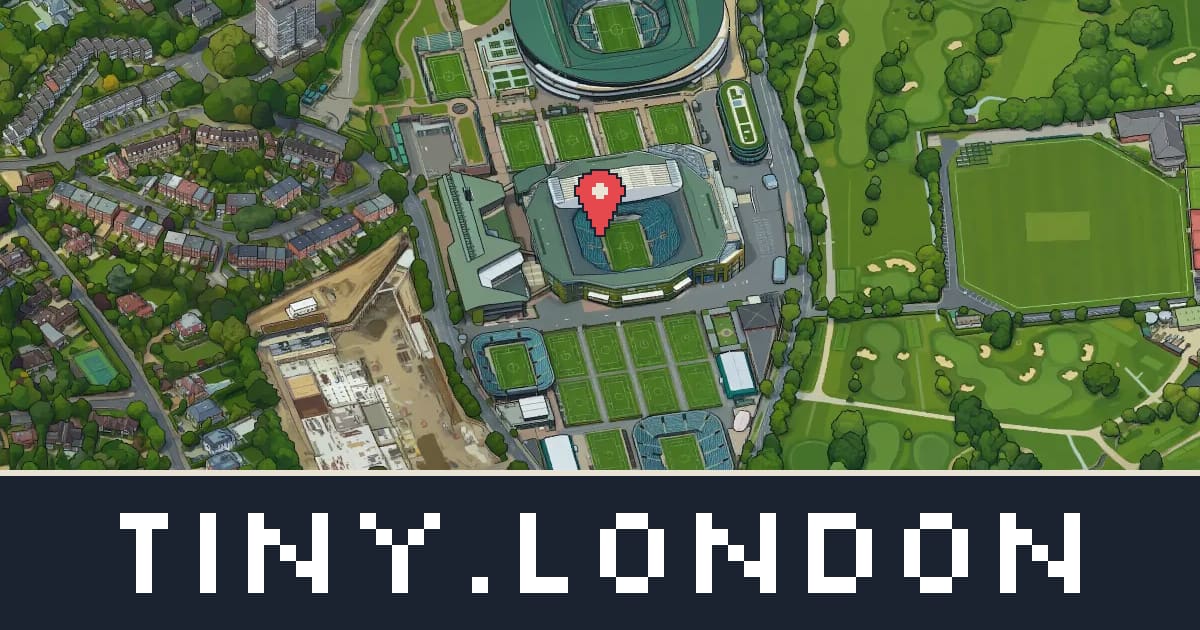 Wimbledon tennis courts in pixel art