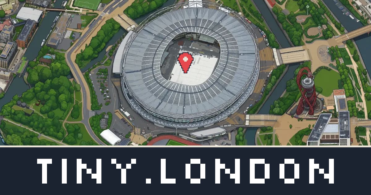 London Stadium in pixel art