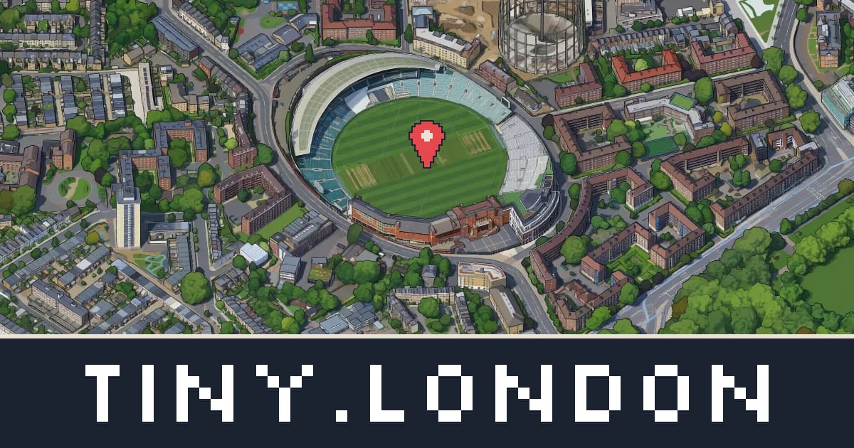 The Oval drawn as isometric pixel art on tiny.london