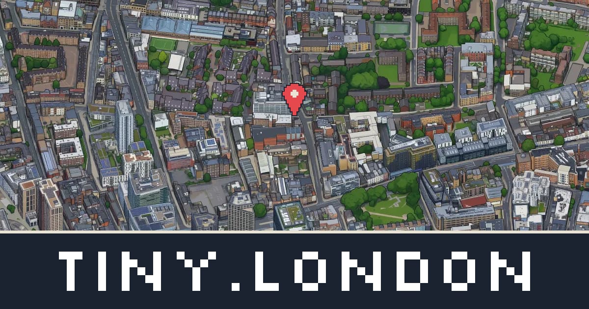 Brick Lane drawn as isometric pixel art on tiny.london