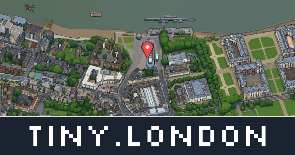 Cutty Sark drawn as isometric pixel art on tiny.london