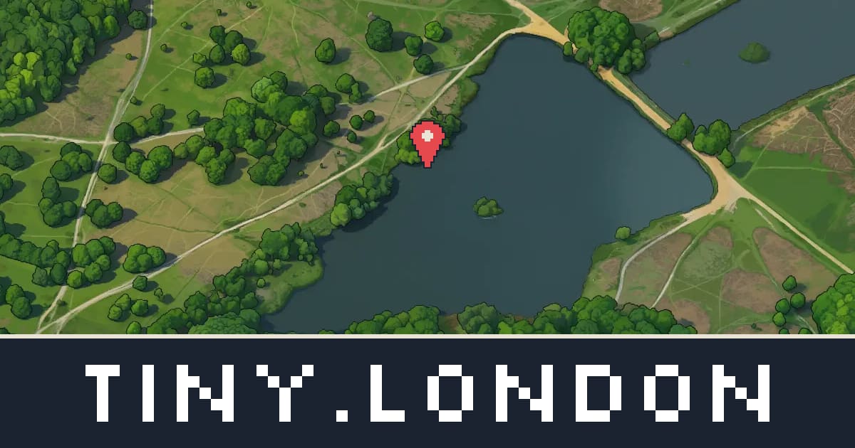Richmond Park drawn as isometric pixel art on tiny.london