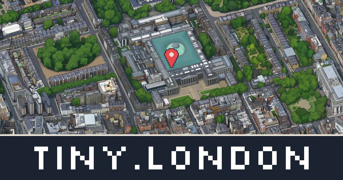 British Museum drawn as isometric pixel art on tiny.london