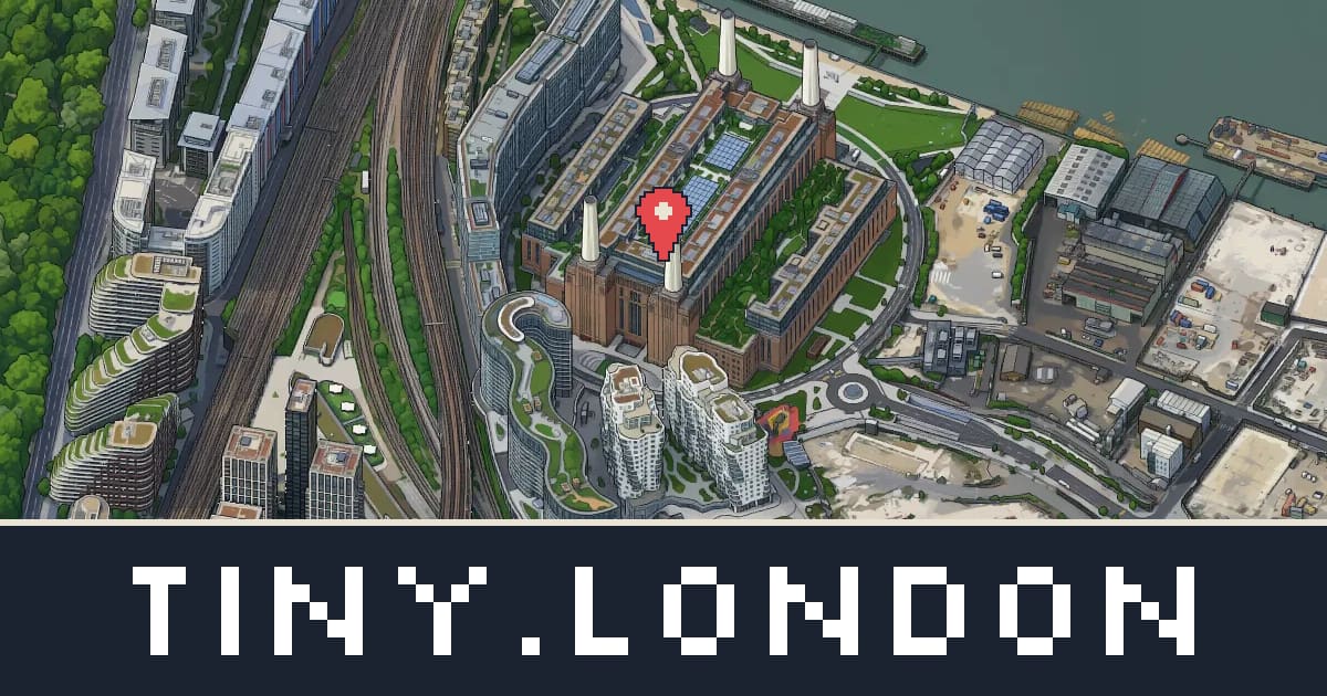 Battersea Power Station in pixel art