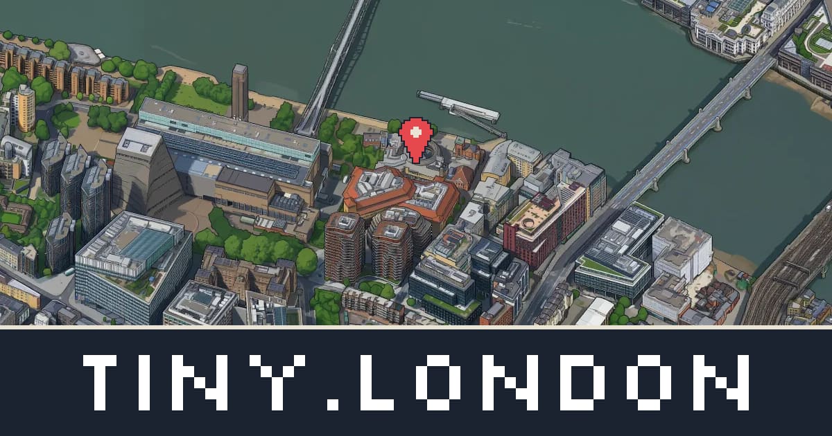 Shakespeare's Globe drawn as isometric pixel art on tiny.london