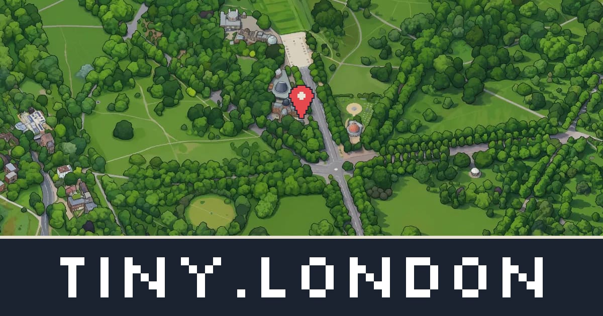 Greenwich Park drawn as isometric pixel art on tiny.london